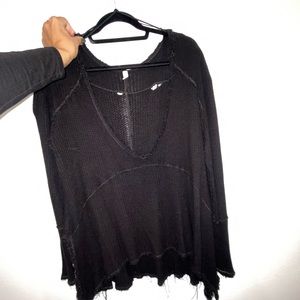 Free people distressed oversized sweater